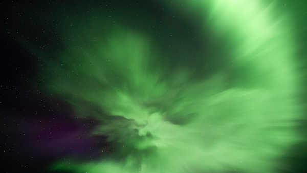 Display of beautiful northern lights